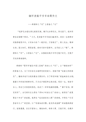 缅怀袁隆平爷爷命题作文.docx