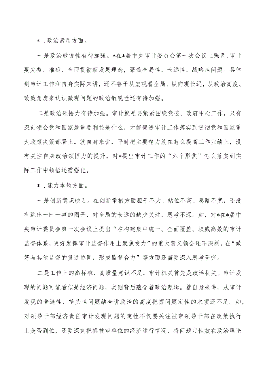 审计系统六个方面个人剖析检查.docx_第2页