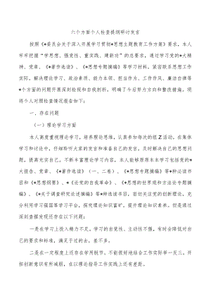 六个方面个人检查提纲研讨发言.docx