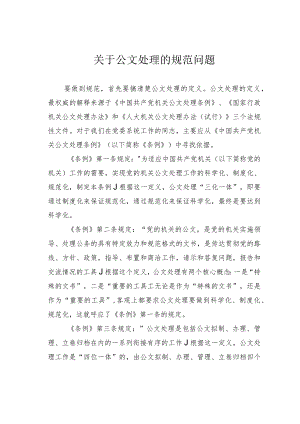 关于公文处理的规范问题.docx