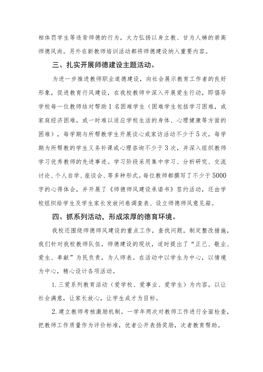 实验小学2023年师德建设月活动总结和方案十二篇.docx_第2页