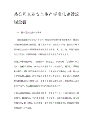 某公司企业安全生产标准化建设流程全套.docx