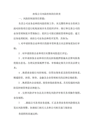 担保公司风险控制岗位职责九篇.docx