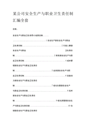 某公司安全生产与职业卫生责任制汇编全套.docx