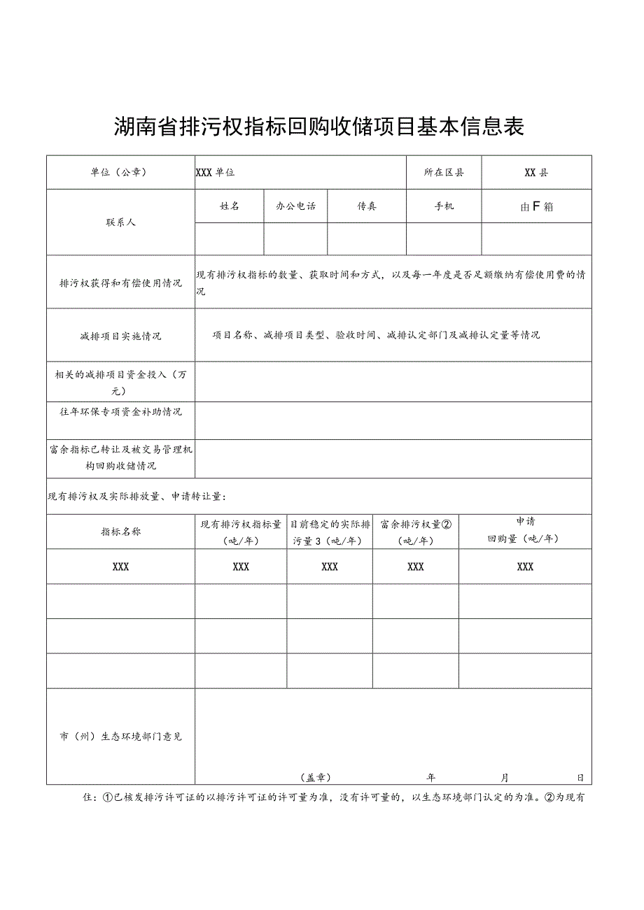 湖南省主要污染物排污权转让申请表.docx_第1页