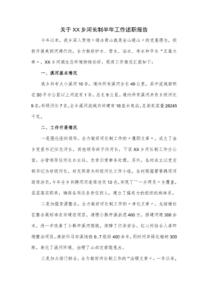 关于XX乡河长制半年工作述职报告.docx