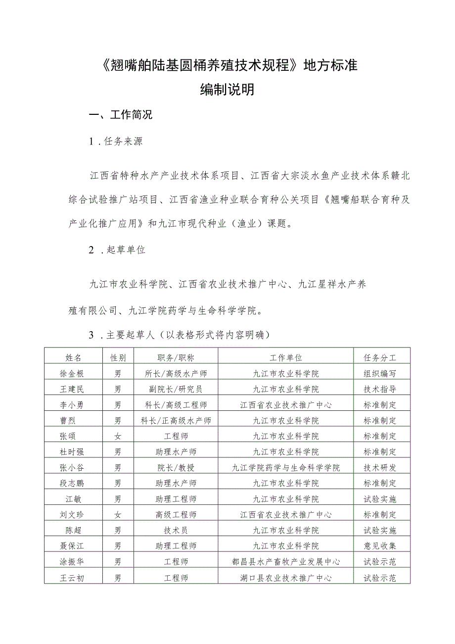 翘嘴鲌陆基圆桶养殖技术规程编制说明.docx_第1页