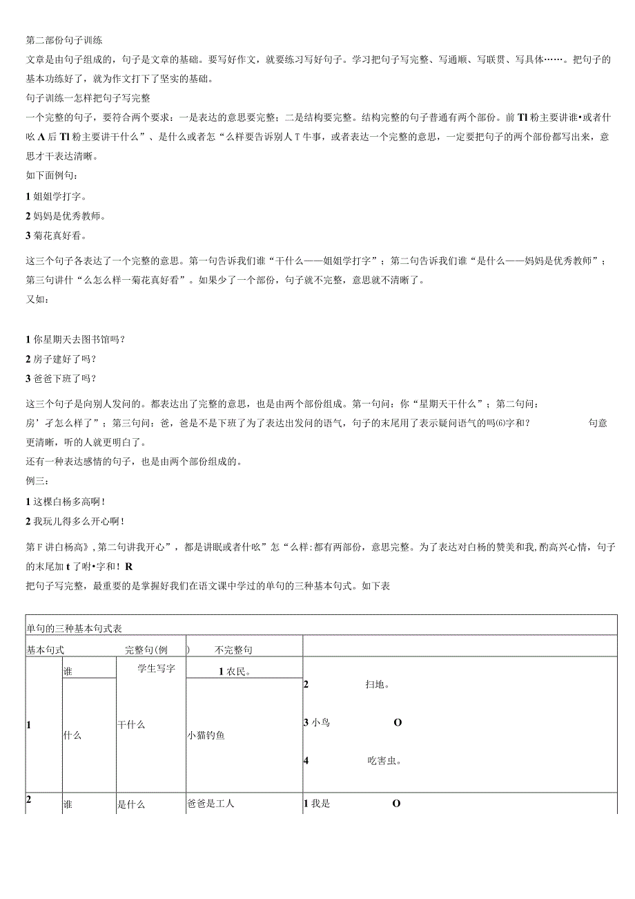 小学生作文入门小学作文基本功训练-2_句子训练.docx_第1页