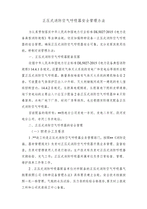 正压式消防空气呼吸器安全管理办法.docx