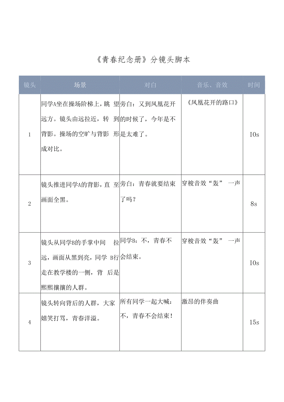 短视频分镜头拍摄脚本-精选5套.docx_第1页