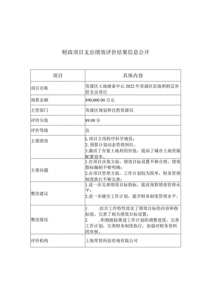 财政项目支出绩效评价结果信息公开.docx_第1页