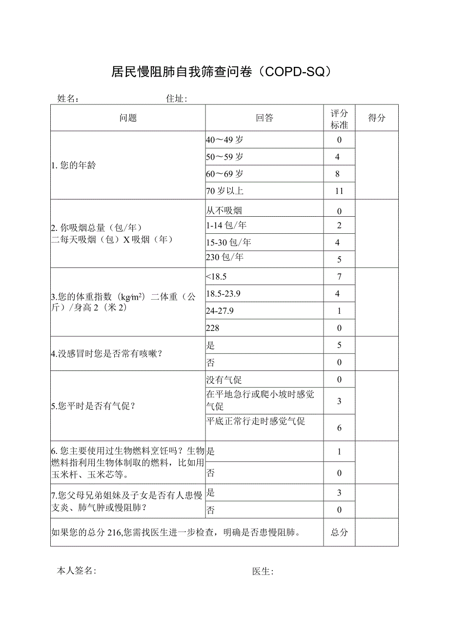 居民慢阻肺自我筛查问卷.docx_第1页