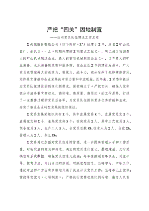 公司党员队伍建设工作总结.docx