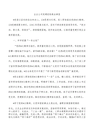 企业公司党建经验做法典型.docx