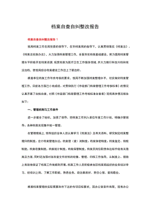 档案自查自纠整改报告范文（精选10篇）.docx