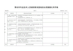 青岛市专业技术人员继续教育基地综合质量量化考评表.docx