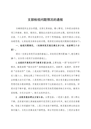 支部检视问题情况的通报 .docx