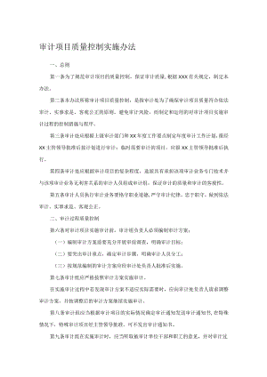 审计项目质量控制实施办法.docx