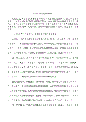 企业公司党建经验做法.docx