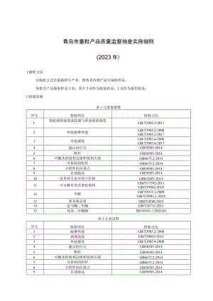 青岛市童鞋产品质量监督抽查实施细则2023年.docx