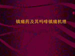 镇痛药及其吗啡镇痛机理.ppt