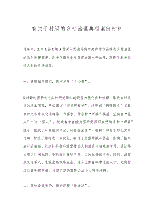 有关于村级的乡村治理典型案例材料.docx