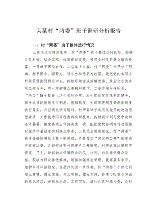 某某村“两委”班子调研分析报告.docx