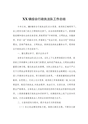 XX镇综合行政执法队工作总结 .docx