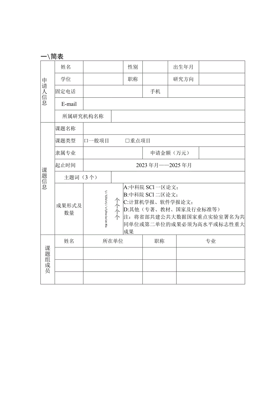 省部共建公共大数据国家重点实验室开放基金申报书.docx_第2页