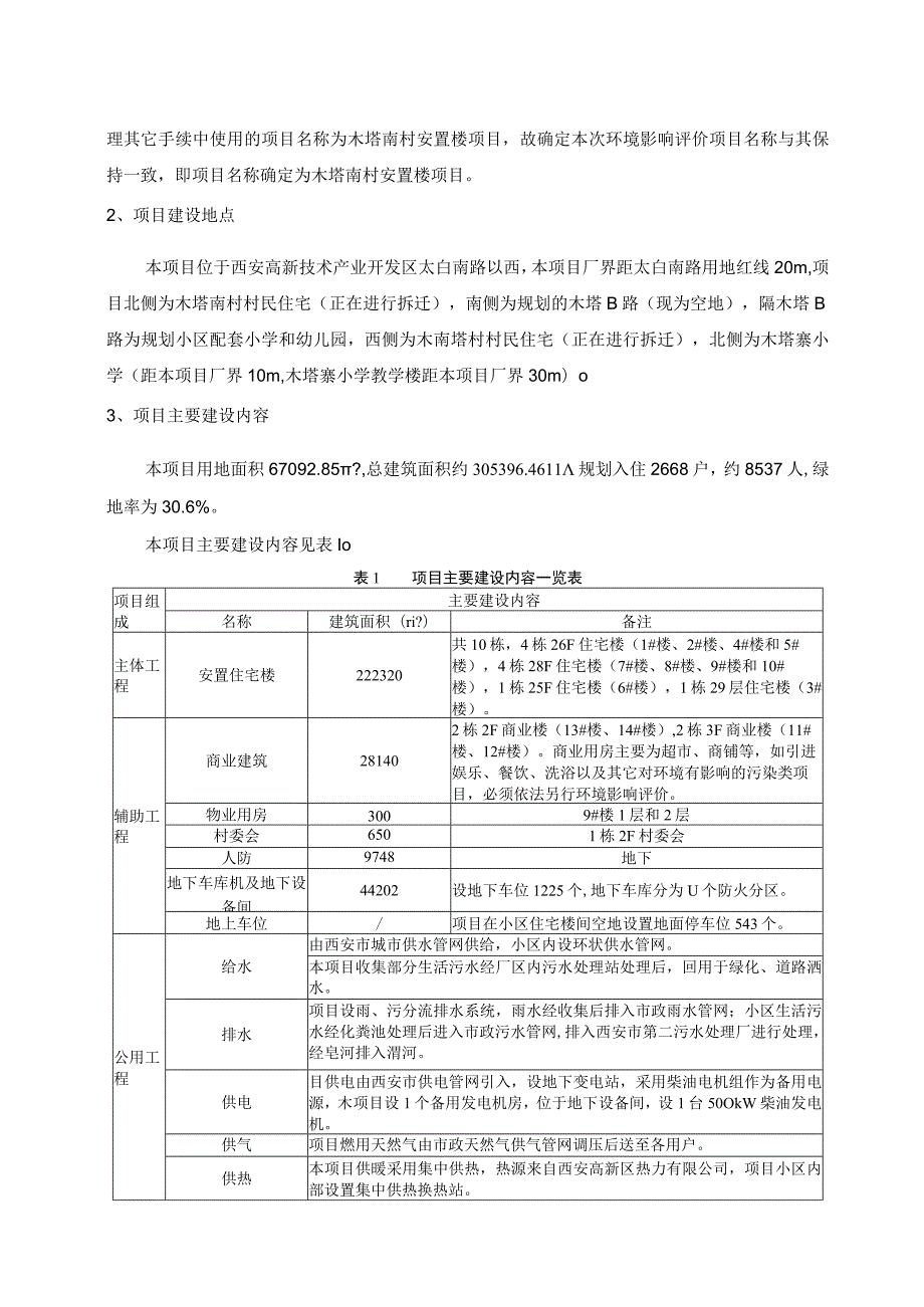 西安高新技术产业开发区征地拆迁第一办公室木塔南村安置楼项目环境影响报告书简本.docx_第2页