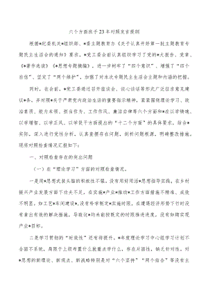 六个方面班子23年对照发言提纲.docx