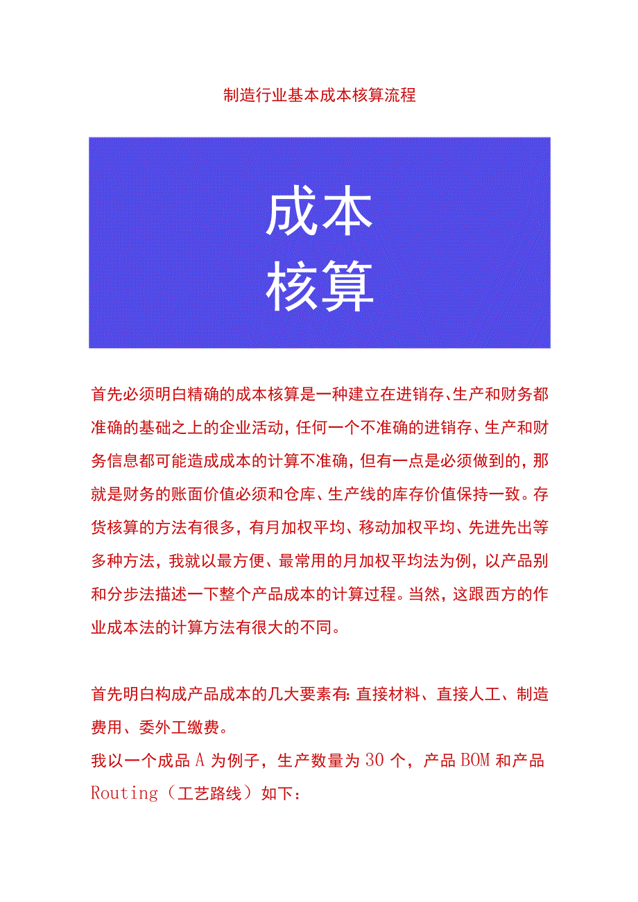 制造行业成本核算流程.docx_第1页