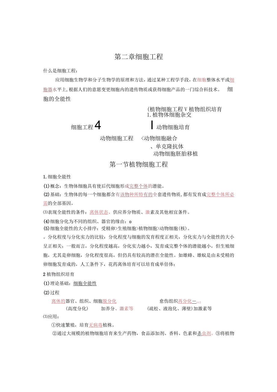 植物细胞工程学案 (含答案).docx_第1页