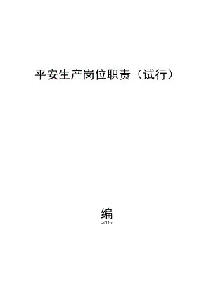 汽车租赁公司安全生产岗位职责(试行).docx