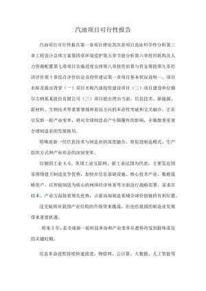 汽油项目可行性报告.docx