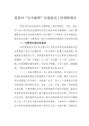 某某州“打伞破网”以案促改工作调研报告.docx