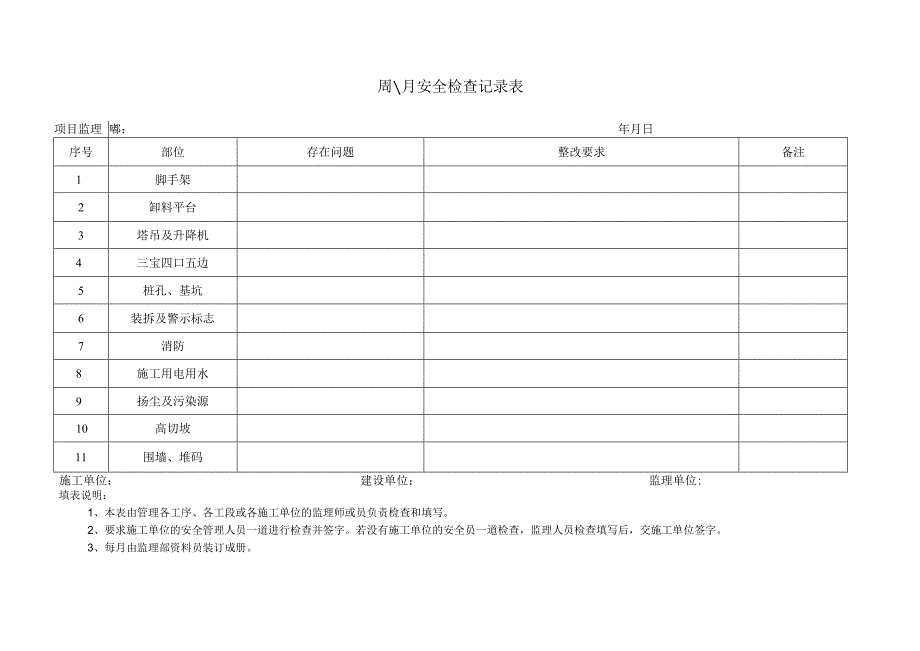 旁站监理记录表及安全检查记录表.docx_第2页