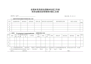 全国体育系统先进集体先进工作者和劳动模范初审推荐对象汇总表.docx