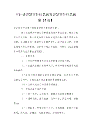 审计处突发事件应急预案突发事件应急预案【6篇】.docx