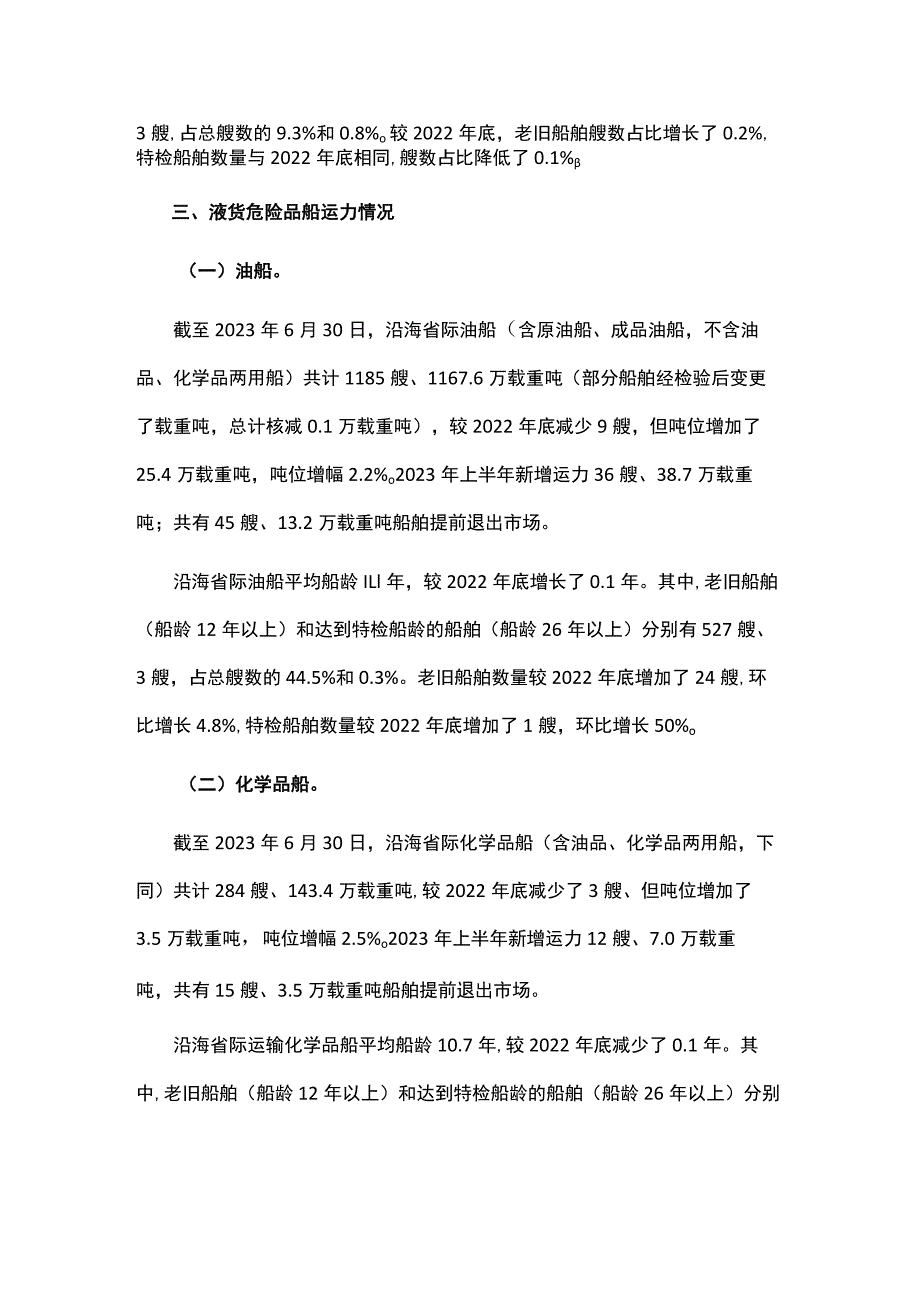 2023年上半年国内沿海省际货运船舶运力分析报告.docx_第2页