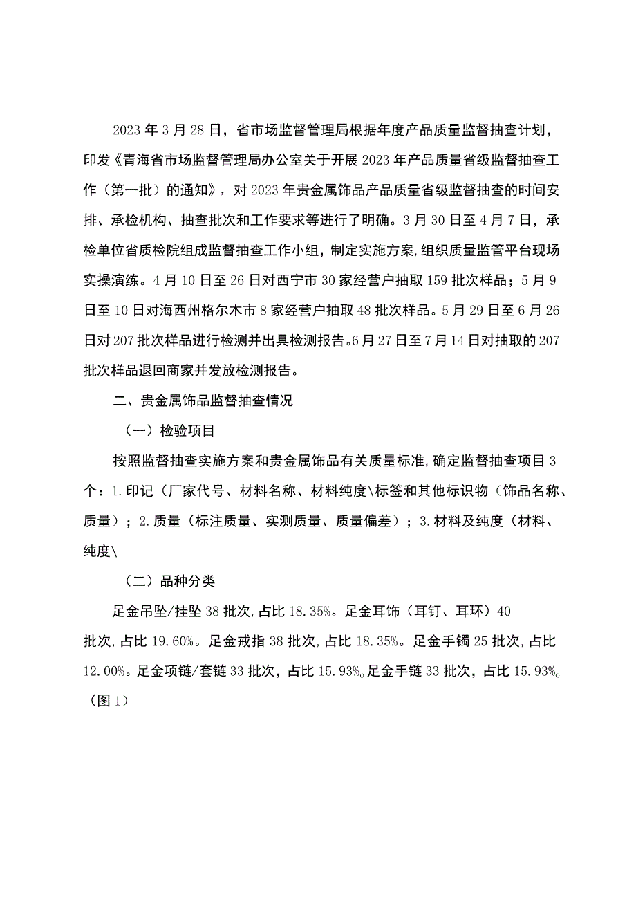 青海省2023年贵金属饰品产品质量监督抽查质量分析报告.docx_第3页