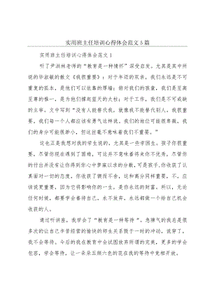 实用班主任培训心得体会范文5篇.docx