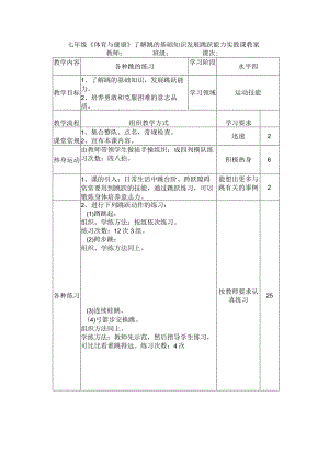 七年级《体育与健康》了解跳的基础知识发展跳跃能力实践课教案.docx