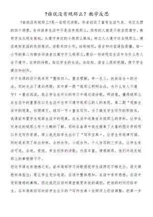 《谁说没有规则》教学反思.docx