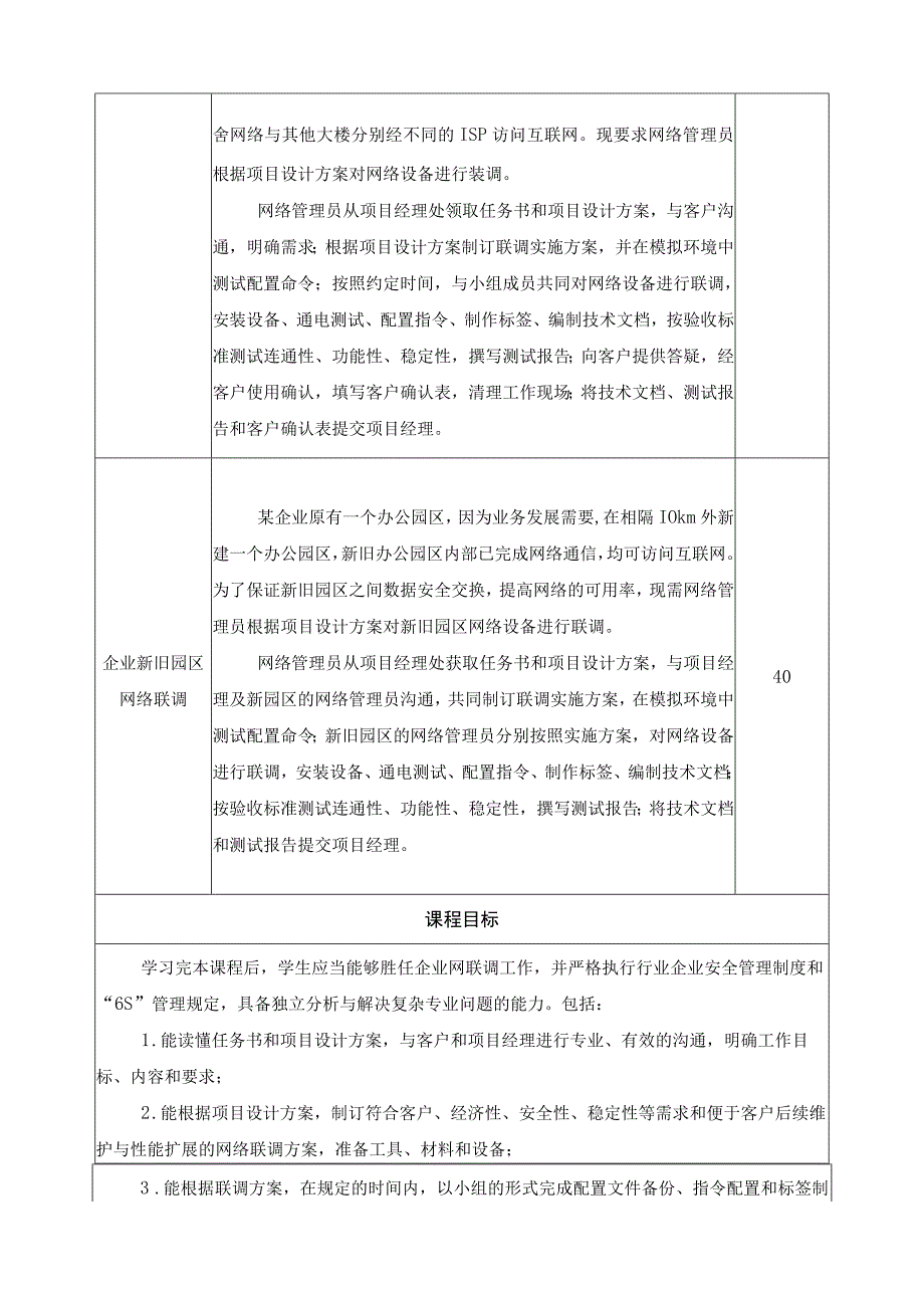 《企业网联调》一体化课程标准.docx_第3页