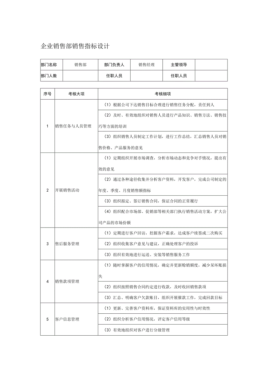 企业销售部销售指标设计.docx_第1页