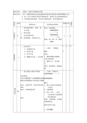 七年级下学期体育排球正面双手垫球复习课教案.docx