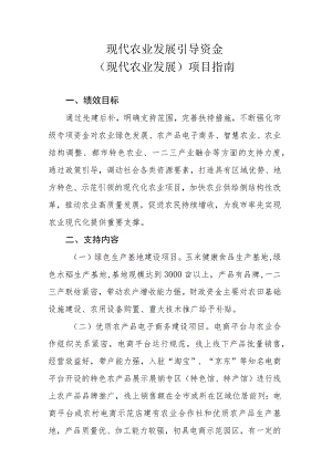 现代农业发展引导资金现代农业发展项目指南.docx