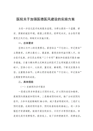 医疗机构医德医风建设实施方案（九篇）.docx