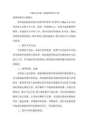 （精选12篇）新教师指导计划.docx